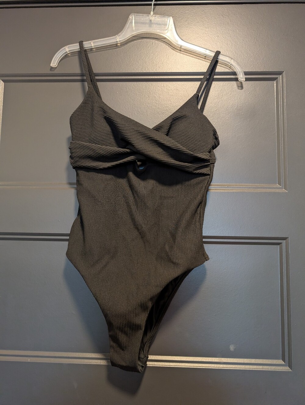 Berlook - Black Ribbed One-Piece Swimsuit